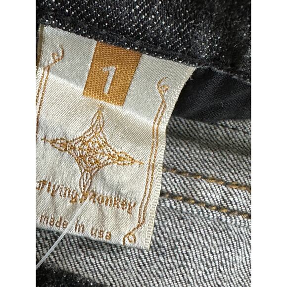 Flying Monkey Dark Wash Black Cotton Blend Denim Bootcut Jeans Women's Size 1 - Picture 7 of 9